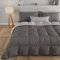 PETTI Artigiani Italiani - Couette Chaude Hiver 240x260 Bicolore Gris ClairGris Foncé, Couette Double Face, Couette pour lit 2 Personnes, Couette en Microfibre 300g/m², Made in Italy