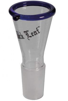 Black Leaf Bong-Zubehör: Wasserpfeifen-Kopf, Glas-Kopf, Steckkopf konisch | NS 19 (18,8mm) | Glas, blau | Trichter-Kopf