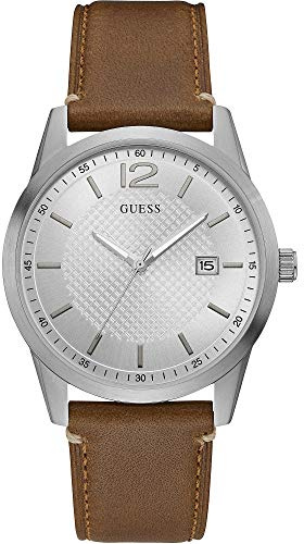 GUESS Homme Uhr Analogique Quartz (Pile) mit Cuir Armband W1186G1