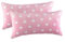 MALIKA Nicky-Teddy Cashmere Touch Coral Fleece Kissenbezug Kissenhülle alle Größen Couchkissen Sofakissen Deco Sterne, Größe:2X 40x80 cm, Designe:Sterne-ROSA