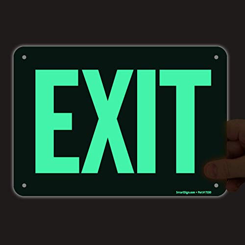 SmartSign Schild Exit, 17,8 x 25,4 cm, leuchtet im Dunkeln