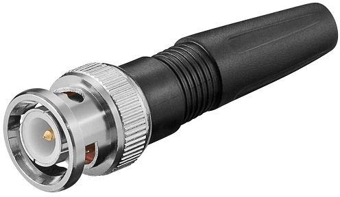 CABLEPELADO BNC-Stecker RG59, gerader Stecker, ohne Löten, Impedanz 75 Ohm, geeignet für die Übertragung von Videosignalen, CCTV und Hochfrequenz-Audiosignalen, schwarz, gerade