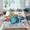 Loussiesd Schlagzeug Kit Bettwäsche Set 135x200cm Rockmusik unter dem Motto Bettbezug Set für Kinder Young Man Teens Musikalisches Muster Betten Set Jugendstil Schlafzimmer Dekor 2St