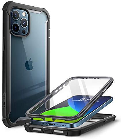 i-Blason Ares Dual Layer Rugged Clear Bumper Case for 6.7-Inch iPhone 12 Pro Max (2020), Black