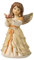 Goebel X-Mas Engels-Figur Bring Mir Glück aus Steingut mit Swarovski-Sternen Mehrfarbig, Maße: 8,5cm x 8cm x 15cm, 41-635-07-1, Champagner