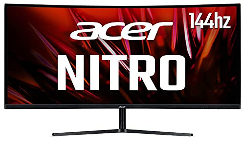 Acer Nitro EI342CKRPbmiippx 34 inch Ultrawide Quad HD Curved Gaming Monitor (VA Panel, FreeSync Premium Pro, 144Hz, 1ms, HDR 400, DP, HDMI, Black)
