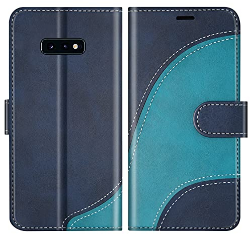 BoxTii Coque pour Galaxy S10e, Portefeuille Etui en Cuir PU, Magnétique Protection Housse Coque pour Samsung Galaxy S10e, Bleu