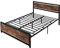 HOMCOM King Size Metal Bed Frame with Headboard & Footboard, Strong Slat Support Full Bed Frame w/Underbed Storage Space, Bedroom Furniture For Adults
