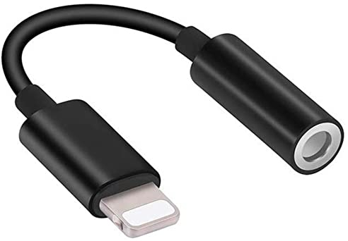 PADCR Lightning Kopfhörer Adapter, Lightning zu 3,5mm Klinke Kopfhörer Audio Adapter [Apple MFI Zertifizierung], Universell (Schwarz)