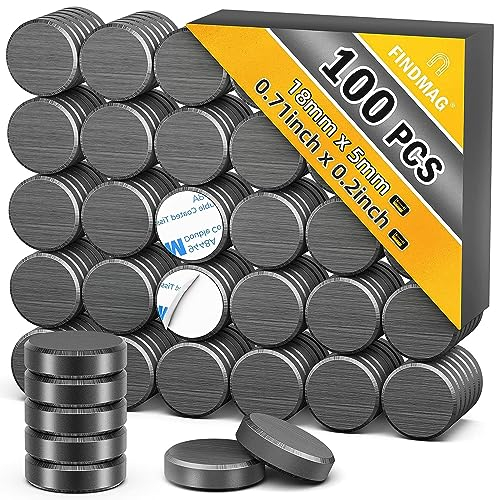 100 Stück Magnete Stark, Kühlschrankmagnete, Starke Magnete zum Basteln, Magnet Klein, Magnet mit selbstklebender Rückseite, Keramikmagnete, Magnets für Magnettafel Kunst Werkzeuge DIY -18 mm x 5 mm