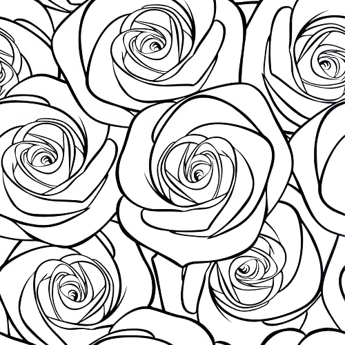 ReWallpaper Selbstklebende Tapete Blumen Rose Klebefolie Schwarz Weiß Muster Moderne Minimalistische Tapete Fototapete Schlafzimmer Romantik Klebefolie Möbel Blumenmuster Vintage 44.5CM x 3M