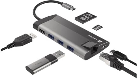 Natec MULTIPORT Fowler Plus USB-C HUB USB 3.0 3X HDMI 4K USB-C PD RJ45 SD Micro SD