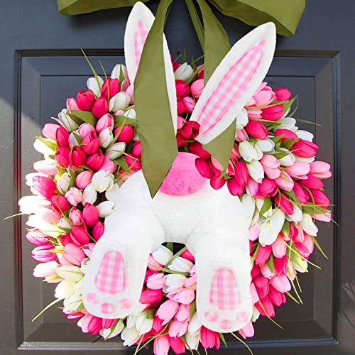 Osterdeko Osterkranz mit Hase Osterhase Kranz Osterdeko Osterkranz Hasen Hintern Ohren Osterdeko Osterkranz Tür Basteldekoration Kaninchenform Girlande Wandkranz Türkranz Bunny Ostern Deko Tischdeko