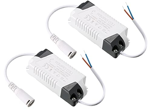 QUARKZMAN 18-25W LED Conductor x 2uds Carbono Acero Potencia Suministro Transformador Constante Corriente 300mA para LED Luz, Computadora Proyecto, Exterior Luz, [Gris]