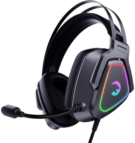 GAMEPOWER Kyruse PRO HiFi USB Gaming Headset - 7.1 Virtual Surround Sound, Wired RGB Led Headphones 53MM Drivers, Comfort Design, 360 Spatial Audio, Noise Cancelling Mic, Laptop, PC, Black