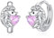 VONALA Igel Creolen Ohrringe, 925 Sterling Silber Tier Schmuck mit Rosa Zirkonia für Damen Mädchen Kinder (Igel)