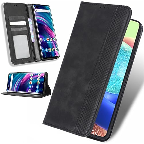 BAILI Lederhülle für Samsung Galaxy Xcover 7 Hülle, Tasche Cover Etui Handyhülle für Samsung Galaxy Xcover 7, Schwarz