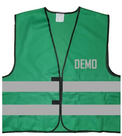 Demo Warnweste BZW. Signalweste mit reflektierendem Aufdruck - Größe S/M, Grün