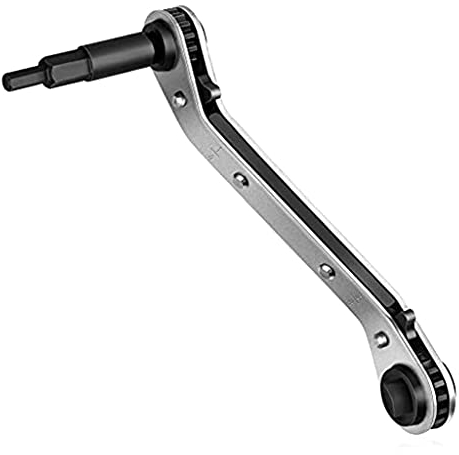 Saiyana Ratschenschlüssel, Klimaanlagen-Ratschen-Service-Schraubenschlüssel, 3/8 Zoll auf 1/4 Zoll, 5/16 Zoll, 4 mit Sechskant-Bit-Adapter-Set, Ratschen-Service-Schraubenschlüssel