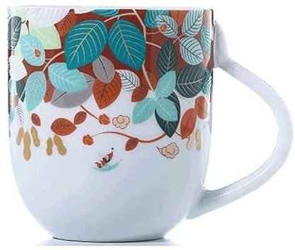 DRMEE Tazza da Caffè e tè Tazza Da Caffè In Ceramica Lucky Peanut, 350ML Tazza Da Caffè In Stile Cinese Dipinta In Oro Tazza Da Tè Riutilizzabile Tazzine da Caffè (Color : Ceramic handle)