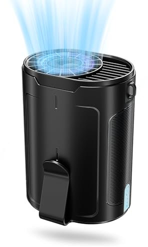 Barito Waist Fan Rechargeable, Portable Shirt Fan with 25H Battery Life, 4 Speed Adjustable Belt Fan, 6600 RPM Strong Cool Clip Fan Under Shirt Personal Clip Fan