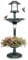 GYMAX Mangeoire Oiseaux Sur Pied avec 2 Lampes Solaire, Bain d'Oiseaux, Abreuvoir avec Jardinière de Fleurs, Léger et Remplissable, Décoration pour Extérieur (Bronze)