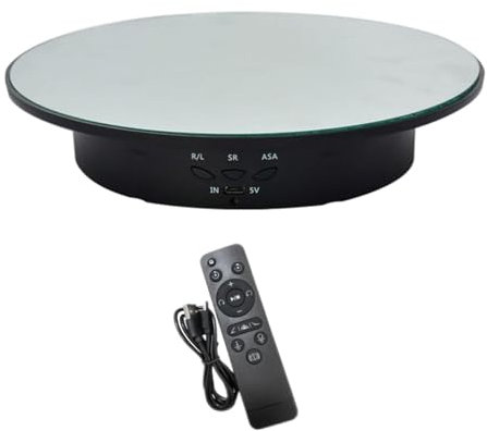 ＡＷＨＡＯ Rotating Display Stand Electric Rotating Platform with Remote Control Turntable Jewelry Holder for Model, black
