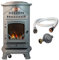 UNIVERSAL - Poêle à gaz Provence 3,4 KW Gris Souris Effet poêle à bois Fonte véritable Chauffage d'appoint + Tuyau gaz et détendeur