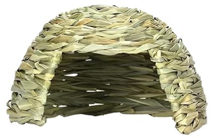 Haustier-Strohhaus – Seegrashaus, Kleintier-Spielversteckbett | Tunnelstall, gewebte Hütte, Heuunterschlupf, Meerschweinchenversteckbett, Klappbetten, Hasenbau, Grasversteck für Chinchillas und Hamste