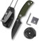 DRACHENADER Neck Knife D2 Stahl, Kleines Messer mini outdoor Messer mit Kydex-Scheide, Kugelkette, Gürtel-Clip, Blackwash-Finish Klinge und grünem G10 Griff