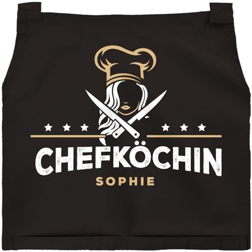 SpecialMe® Küchen-Schürze Name anpassbar Schriftzug Chefkoch/Chefköchin individualisierbar Kochschürze Männer Frauen