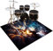 Tapis de Tambour Insonorisé, 200 x 160 cm Tapis pour Batterie Antidérapant Acoustique pour Kits de Batterie électronique Grosse Caisse Caisse Claire Et Autres Jeux de Bases Moquette Tapis Batterie