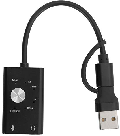 7.1-Kanal-Soundkarte, Typ-C-auf-USB-Adapter mit 3D-Technologie, für OS X V9.0 oder Höher/für 2000-System