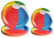 PARTY GO 50Pcs Summer Paper Plates Set Including 25Pcs 9'' and 25Pcs 7'' Rainbow Beach Balls Party Plates for 25 Gusets Beach Pool Theme Party