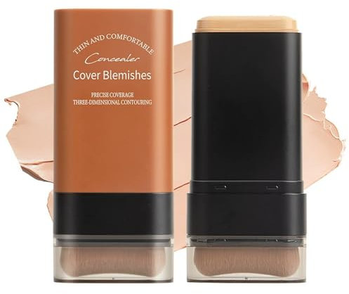 Foundation Stick with Built-In Foundation Brush, Instantly Balance,Natural Color Full Coverage For Medium Skin Tones