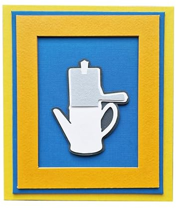 Cornice Napoli POP - la Napoletana caffettiera (formato 20 x 18 cm) - prodotto interamente realizzato a mano con la carta.
