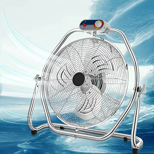 High Velocity Industrial Floor Fan - Heavy Duty Metal Drum Fan for Commercial, Residential, and Greenhouse Use - Shakeable Head - 18 Inch Size