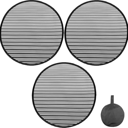HIYI Dellenreflektor 3er Set mit Tasche – Dellenreflektorboard für Karosserie & Tür | Dellensegel zur Dellenprüfung & Lackinspektion | Auto Dellenreparatur Werkzeug mit Streifenmuster