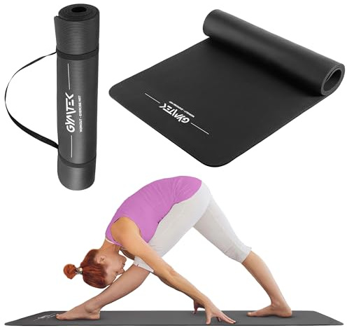Gymtek Gymnastikmatte - Yogamatte 180x61x1 cm - Trainingsmatte - Rutschfest - mit Tragegurt - Sportmatte - Gymnastik - Fitness - Pilates