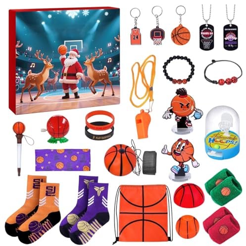 Basketball Adventskalender Countdown Kalender | 24 Tage Sammlerstücke, Advent | für Jahrestreffen, Feiertage, Feiern, Schulpreise