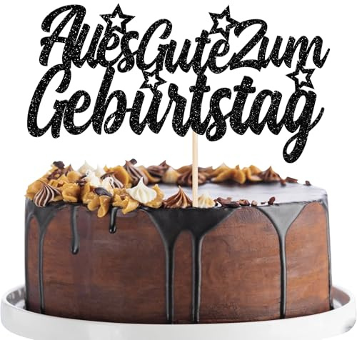 1 Packung Alles Gute Zum Geburtstag Kuchen Topper Torten Deko Junge Mädchen Happy Birthday Cake Topper Kuchendeko Alles Gute Zum Geburtstag Kuchen Topper Kindergeburtstag Dekoration Schwarz