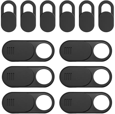 Brvlsoc Lot de 12 housses de protection ultra fines pour ordinateur portable et téléphone - Pour ordinateur portable, PC, tablette, smartphone et bureau - Noir