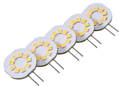 FARLUX G4 LED Chip Side-Pin, 1.5 W, 140 Lumen, entspricht 15 W Halogen, AC/DC12 V, 3000 K, 120 ° Weitwinkel, Nicht dimmbar Warmweiss, Pack of 5