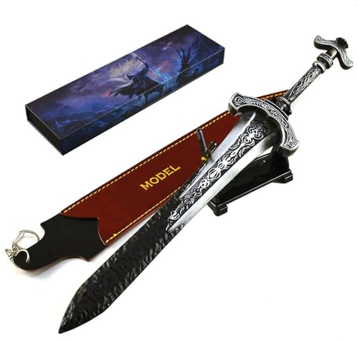 Wonsunte Elden Rings Gargoyle's Greatsword 30 cm/11.8 in Metal Game Model with Display Stand Figurines Collection Desk Decoration Gifts for Gamers Collectors,B