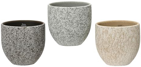 Decoris Blumentopf 14x13cm Keramik 1 Stück Sortiert - Übertopf Klein Terrakotta - Pflanzentopf Sukkulenten Kakteen Kräuter - Blumenübertopf Topf Deko