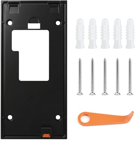 Ring Doorbell Mount No Drill for New Battery Video Doorbell (2024 Release) | Replacement Bracket Backplate Kit Wall Adhesive Holder with Sticky Pad and Spare Screws forHouse Apartment Office