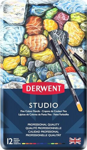 Derwent Studio - Set de 12 Crayons de Couleurs, Qualité Professionnelle, 32196
