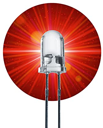 Lumetheus LED 5mm Farbe rot 100 mcd 100 Stück rote Leuchtdioden ca. 2V Diode 2 Pin LEDs Gehäuse klar