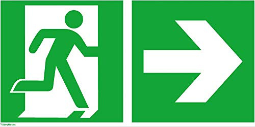 Format 4044589113696 Rettungsz, 200 x 400 mm, Alu. Rett.weg rechts
