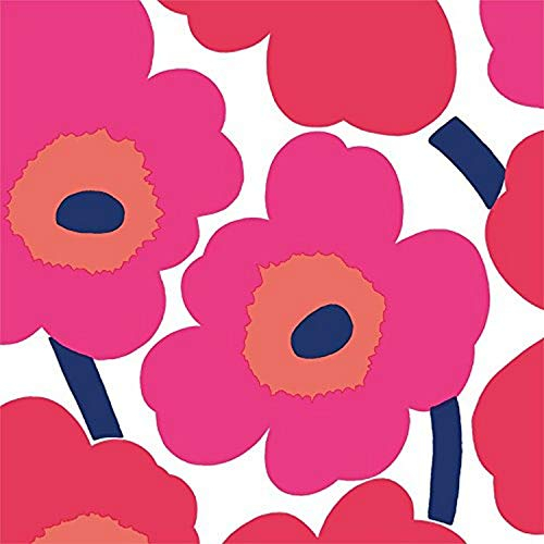 IHR Ideal Home Range Cocktail-Servietten Marimekko Einweg-Papierservietten, 3-lagig, 12,7 x 12,7 cm, Unikko (rot), 20 Stück